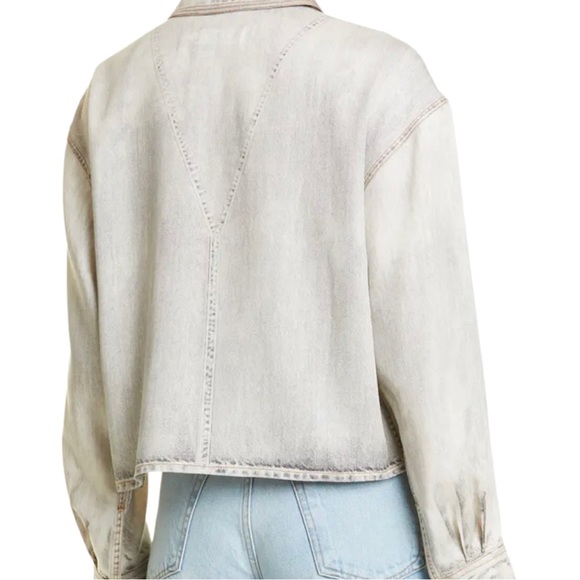 Rag & Bone Charlie liquid crop button down fake denim shirt- size m - Picture 8 of 8